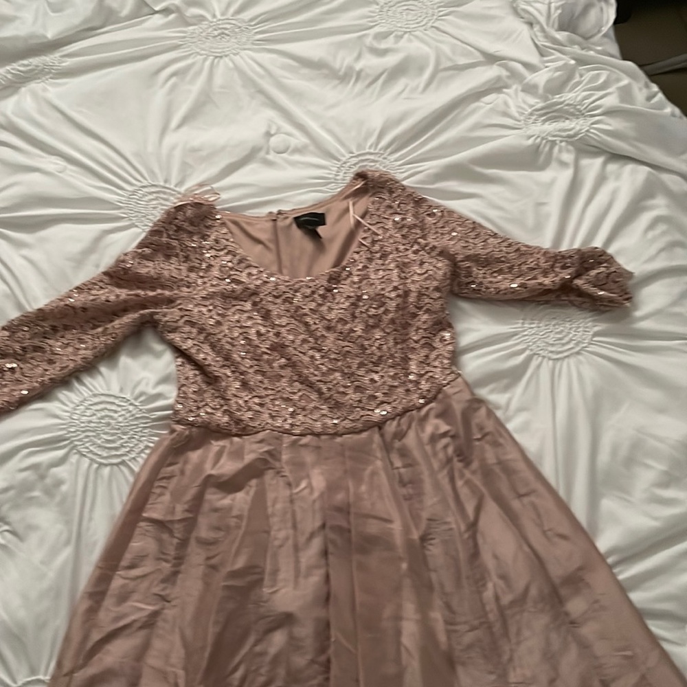 Rose gold sequin dress